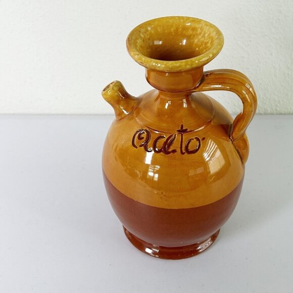 Ceramiche Nicola Fasano Pottery Vinegar Oil Pitcher Stoneware Grottaglie Italy - Picture 7 of 10